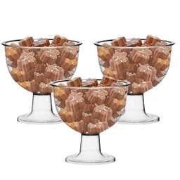 Kit Com 3 Tigela Fruteira Para Buffet Acrílico Crystal 1,4L - 1
