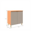 Ver imagem 3 de Balcão para Cozinha 2 Portas 80cm Karine Ii Laranja/Angelin/Nude