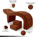 Ver imagem 3 de Maca de Estética para Massagem Cílios Fixa Lash Estofada com Escada Veludo Terracota G83 - Gran Belo