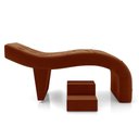 Ver imagem 6 de Maca de Estética para Massagem Cílios Fixa Lash Estofada com Escada Veludo Terracota G83 - Gran Belo