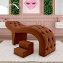 Ver imagem 2 de Maca de Estética para Massagem Cílios Fixa Lash Estofada com Escada Veludo Terracota G83 - Gran Belo
