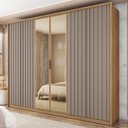 Ver imagem 2 de Guarda Roupa Casal 6 Portas 4 Gavetas Turium C01 Buriti/Fendi - Mpozenato