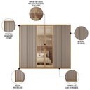 Ver imagem 3 de Guarda Roupa Casal 6 Portas 4 Gavetas Turium C01 Buriti/Fendi - Mpozenato