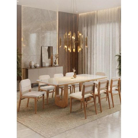 Sala de Jantar Moderna 8 Cadeira - Estellar - Requinte Salas