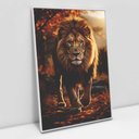 Ver imagem 1 de Quadro Decorativo Leão Majestoso em Tela Canvas Tacolado Moldura Flutuante 4,5cm Branca 80 X 120cm