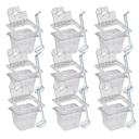 Ver imagem 2 de CONJ 12 CUBAS Gastronômicas POLICARBONATO GN 1/6X100 mm 1,5 L com TAMPAS FLIP DOBRADIÇA e ABERTURA +