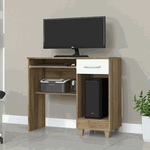 Mesa P/ Computador Zambe - Magno Móveis:freijo/off White