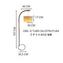 Ver imagem 3 de Luminária de Chão Lisboa Abajur de Piso Moderno Cúpula Linho Palha Base Circular Sala Quarto Luxo:ro