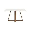 Ver imagem 3 de Mesa Jantar Retangular com Vidro para 4 Lugares Avena 135 cm - Canella com Off White Fosco