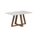 Ver imagem 2 de Mesa Jantar Retangular com Vidro para 4 Lugares Avena 135 cm - Canella com Off White Fosco