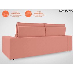 Sofá Daytona 2,30M Assento Retrátil e Reclinável Velosuede Rose - Netsofás - 5