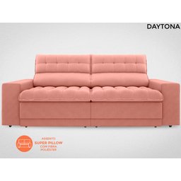 Sofá Daytona 2,30M Assento Retrátil e Reclinável Velosuede Rose - Netsofás - 4