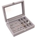 Ver imagem 2 de Estojo Porta Joias Tampa de Vidro Divisórias e Penduradores