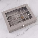 Ver imagem 5 de Estojo Porta Joias Tampa de Vidro Divisórias e Penduradores