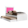 Bicama Solteiro Com Cama Auxiliar Luara Branco/Rosa - 2