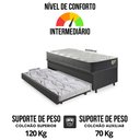 Ver imagem 7 de Bicama Box Baú Solteiro com Colchão Adapto Molas Ensacadas Ecoflex Courino Linho 88x188