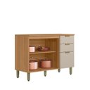 Ver imagem 2 de Balcão para Cozinha 120cm com Tampo Selene Marrom/Jequitibá/Off White Fosco
