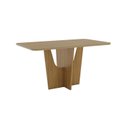 Ver imagem 2 de Mesa Vértice para 6 Lugares Tampo de 160cm Canto Arredondado com Vidro Marrom/Nature