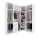 Ver imagem 1 de KIT CLOSET COM GAVETEIROS E CABIDEIRO A 2,50 M311.B MUNDI MOVEIS