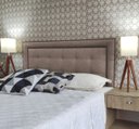 Ver imagem 3 de Cabeceira Casal Estofada Veneza 10 Diamond 2 Linho Bege 140 X 120 RBL