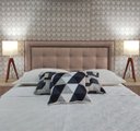 Ver imagem 2 de Cabeceira Casal Estofada Veneza 10 Diamond 2 Linho Bege 140 X 120 RBL