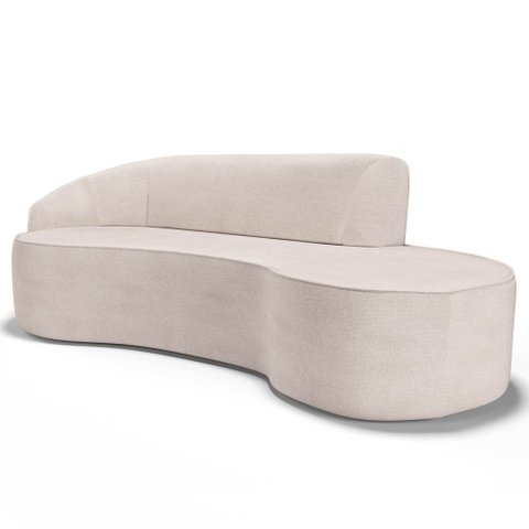 Sofá Living 3 Lugares 210cm Braço Esquerdo Mozart D06 Linho Cru - Mpozenato