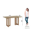Ver imagem 3 de Mesa Yara para 6 Lugares Tampo de 160cm Canto Arredondado com Vidro Marrom/Nature