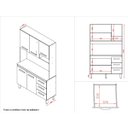 Ver imagem 2 de Kit Zínia com Paneleiro 9 Portas 4 Gavetas Cozinha Mb1 180cm