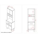 Ver imagem 4 de Kit Zínia com Paneleiro 9 Portas 4 Gavetas Cozinha Mb1 180cm