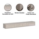Ver imagem 4 de Rack Bancada Suspensa para Tv de até 70 3 Portas Bela 1.8 Off White Perolizado