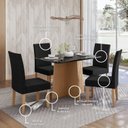 Ver imagem 6 de Sala Jantar Isa 120cm Vidro 4 Cadeiras Elegance Preto/Mel