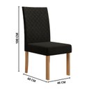 Ver imagem 4 de Sala Jantar Isa 120cm Vidro 4 Cadeiras Elegance Preto/Mel
