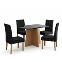 Ver imagem 2 de Sala Jantar Isa 120cm Vidro 4 Cadeiras Elegance Preto/Mel