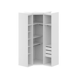 Guarda Roupa de Canto Obliquo Espelho 3 Portas Mdf Lotus Belmax:carvalho/off White - 6