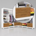 Ver imagem 3 de Closet Casal Duplo Lu 12PTS 8 Gavetas sem Espelho com Pés Quadrados Carioca Móveis