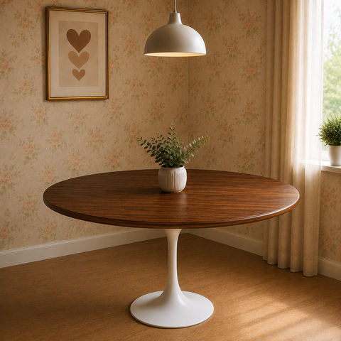 Mesa de Jantar Saarinen Redonda 120cm - MDF Melamínico Pau Ferro