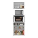 Ver imagem 3 de Kit Armário de Cozinha 62,5cm com Balcão para Forno/micro-ondas Multimóveis Mp2281 Branco