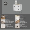 Ver imagem 5 de Mesa Cabeceira 2 Gavetas 62,5x54x42,8 cm Fort Branco