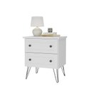 Ver imagem 2 de Mesa Cabeceira 2 Gavetas 62,5x54x42,8 cm Fort Branco