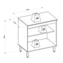 Ver imagem 4 de Balcão para Cozinha 80cm Selene 88x80x52 cm Marrom/Jequitibá/Off White Fosco