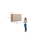 Ver imagem 5 de Armário Aereo Duplo 72x120x33 cm Selene Marrom/Jequitibá/Off White Fosco