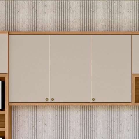 Armário Aereo Duplo 72x120x33 cm Selene Marrom/Jequitibá/Off White Fosco