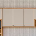 Ver imagem 1 de Armário Aereo Duplo 72x120x33 cm Selene Marrom/Jequitibá/Off White Fosco