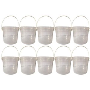 Balde P Esmalte 2.2l Transp com Tampa 10 Pçs