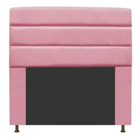 Cabeceira Estofada Turim 160CM Queen Suede Rosa Bebê - D A DECOR