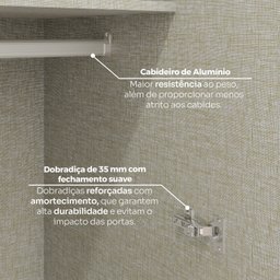 Guarda-roupa Modulado de Canto Closet com Espelho 6 Portas 3 Gavetas Seletto - 7