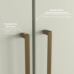 Guarda Roupa Modulado de Canto com Espelho 6 Portas 3 Gavetas Seletto Areia - 6