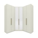 Ver imagem 2 de Guarda Roupa Modulado de Canto com Espelho 6 Portas 3 Gavetas Seletto Areia Bege
