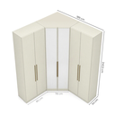 Ver imagem 3 de Guarda Roupa Modulado de Canto com Espelho 6 Portas 3 Gavetas Seletto Areia Bege