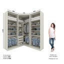 Ver imagem 3 de Guarda Roupa Modulado de Canto com Espelho 6 Portas 3 Gavetas Seletto Areia Bege
